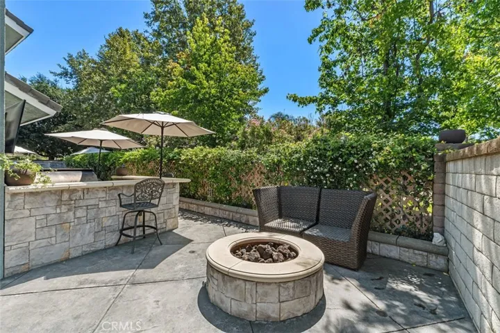Built in outdoor kitchen  and firepit