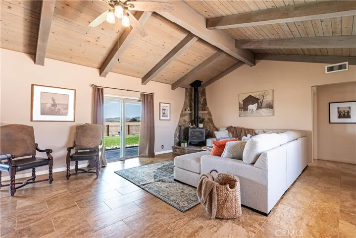 A woodstove will keep you cozy warn in the winter as you enjoy the views.