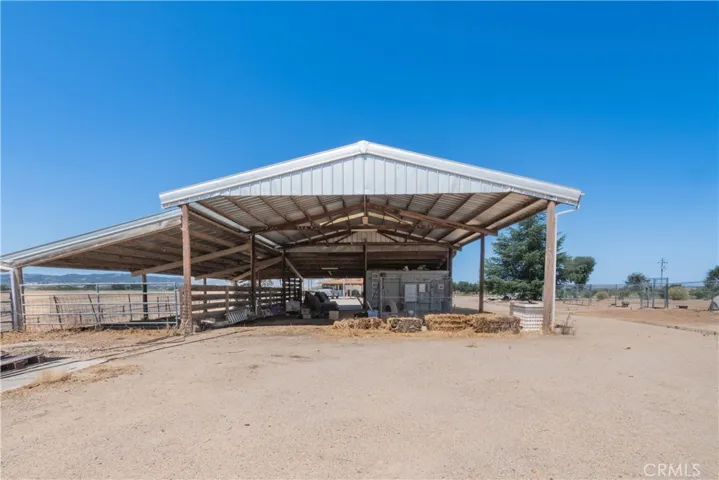 The back side of pole barn with plenty of access for RVs or trailers