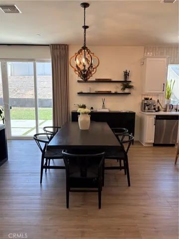 Dining room to slider door  view