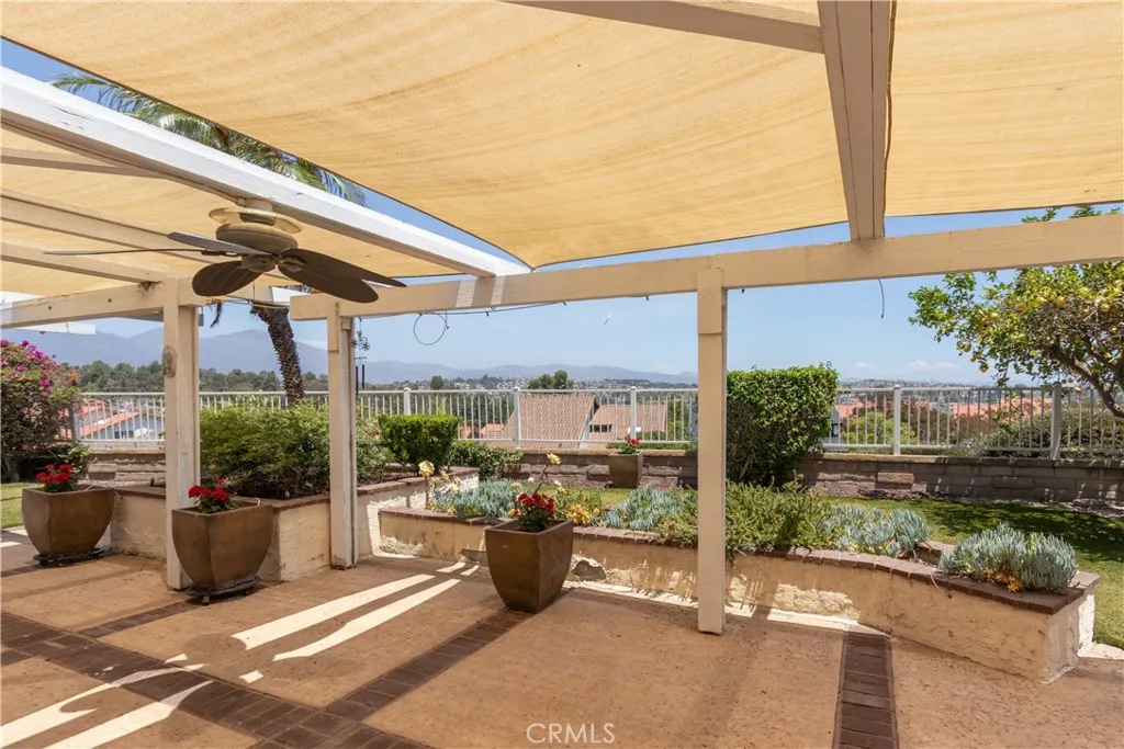 Terrific backyard with covered patio.