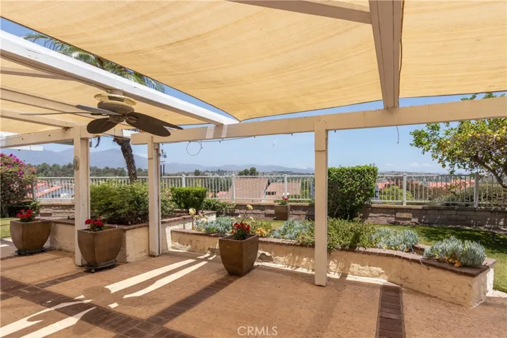 Terrific backyard with covered patio.