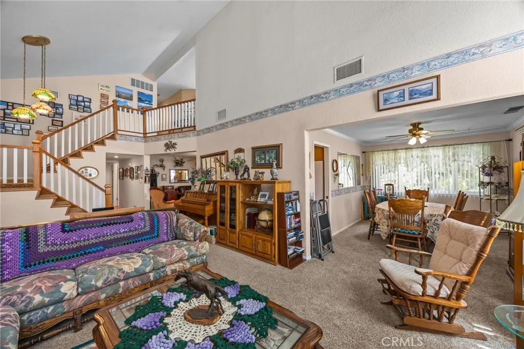 Living room into the dining room