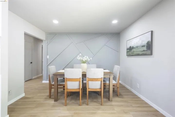 Accent wall with geometric paneling