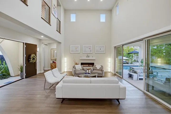 Soaring ceiling family room