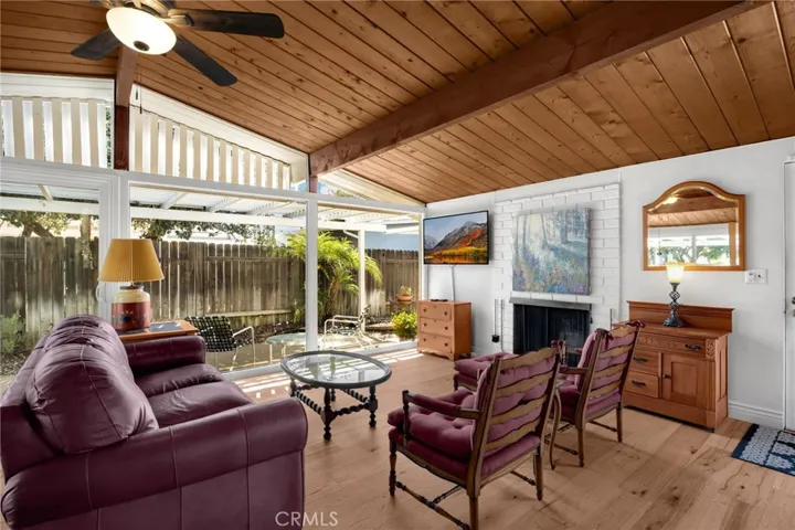 Living room with fireplace