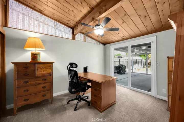 Bedroom 3 being used as office leads to paio