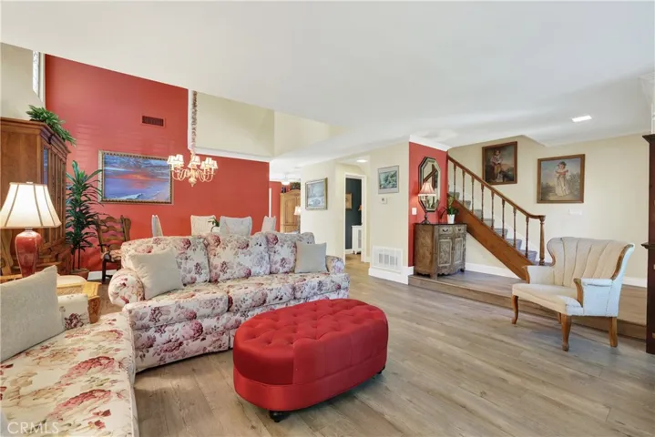 Open Living room and Dinning room with Formal Double Door Entry