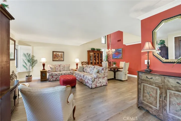 Open Living room and Dinning room with Formal Double Door Entry