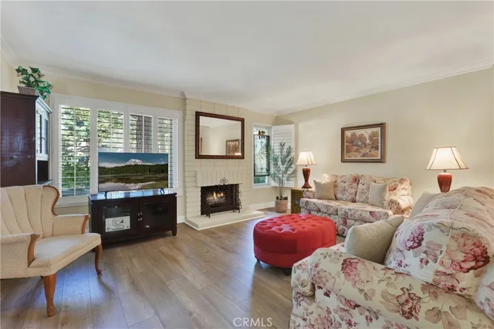 Living area open to dinning with high ceilings