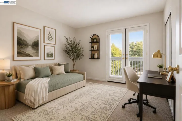 bedroom #4 with dual french door and balcony