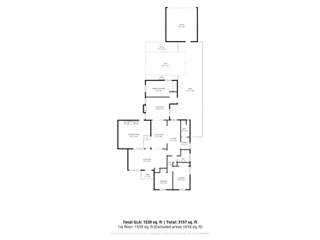Floorplan of 697 N 8th Avenue, Upland, with dimensions