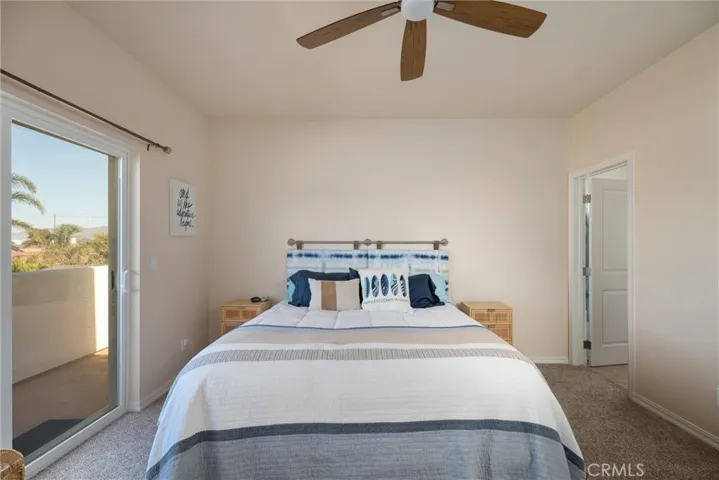 Master ensuite with spacious closet, deck access and private bath