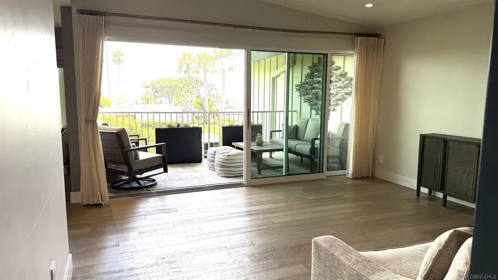 Looking out from living room