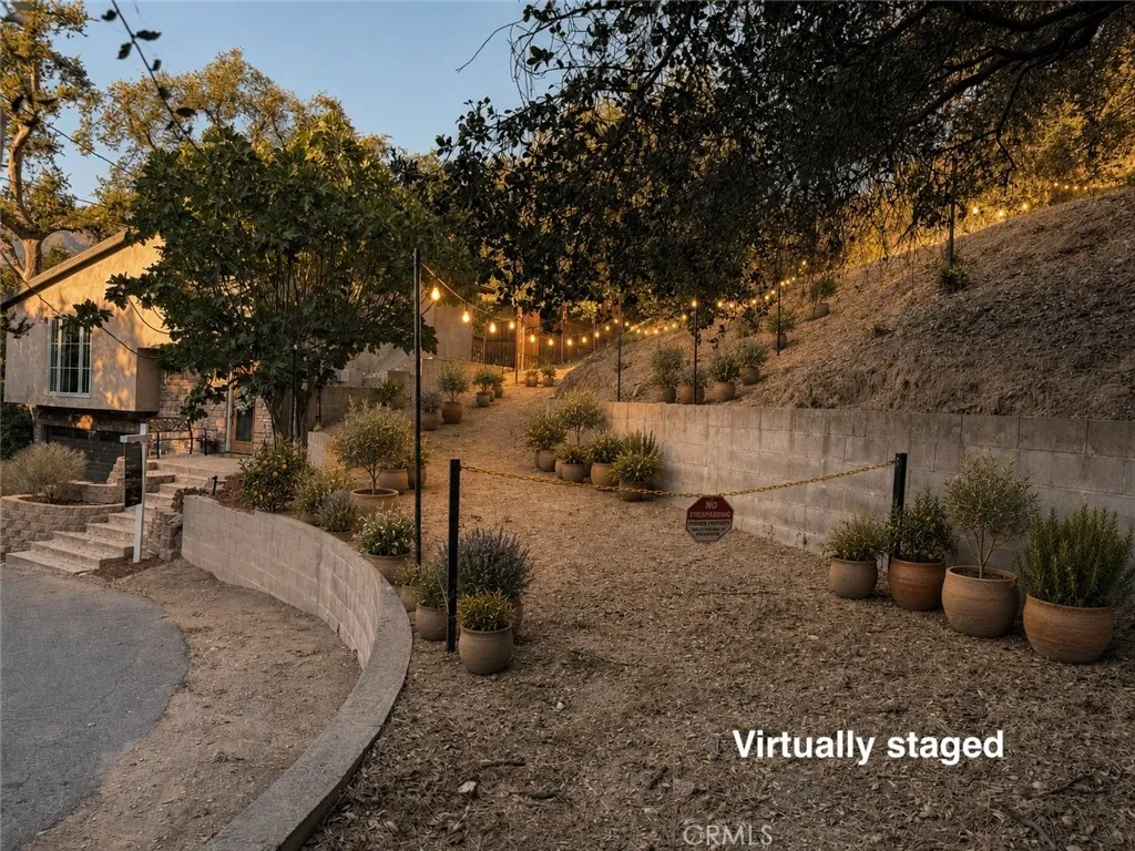 Path up from street to top of property Virtually Staged