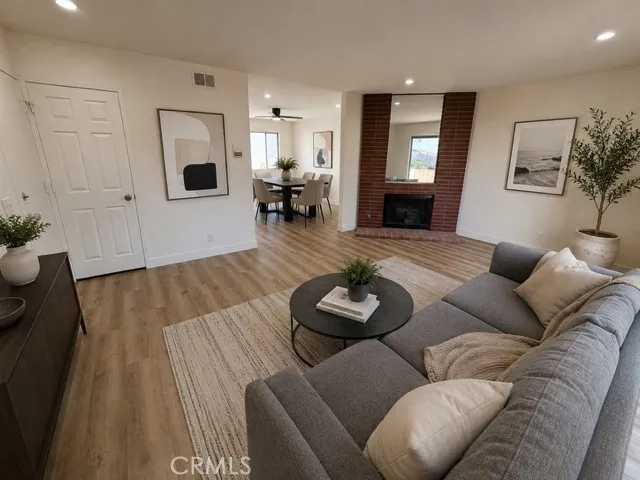Virtually staged living room