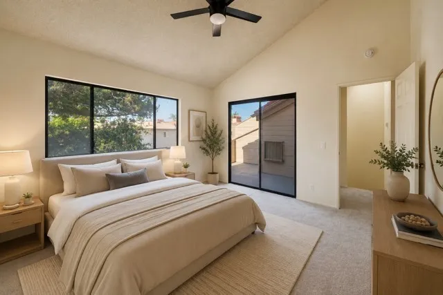 Virtually staged master bedroom