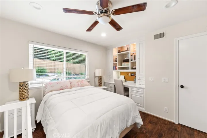 upstairs 3rd bedroom with built in desk