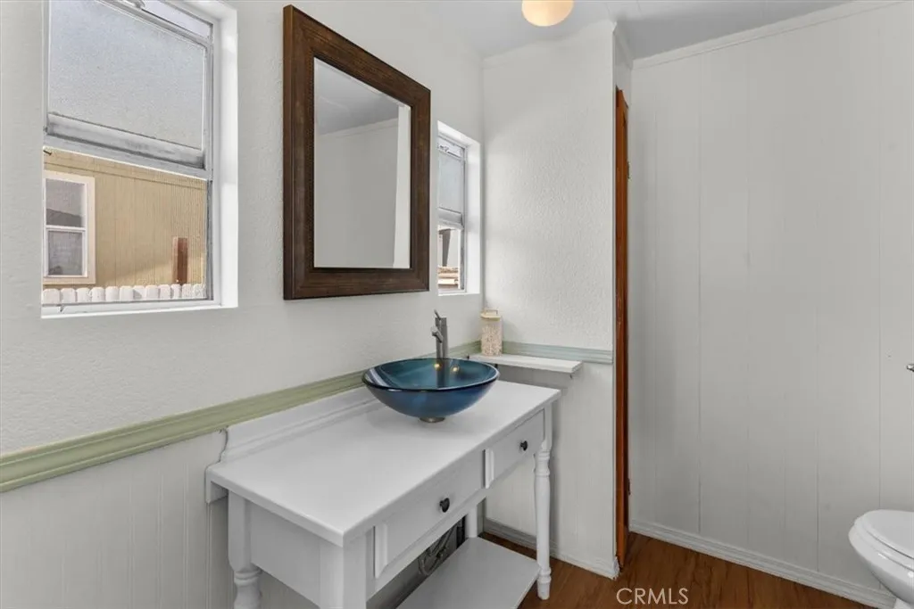 Half bath with vessel sink