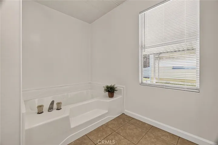 Garden tub in the primary bathroom
