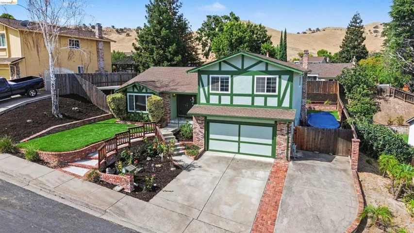 Two-story residence with a two-car garage