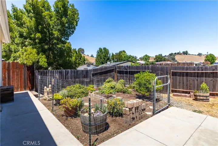 fenced garden area