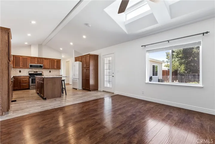 door off kitchen leads to backyard.