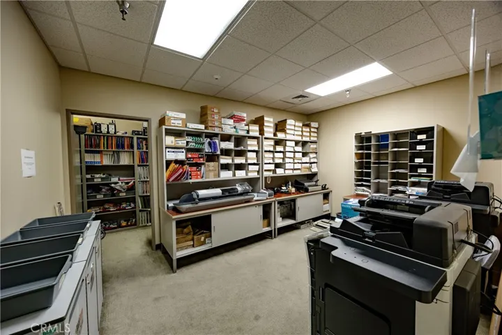 Mail room and supply storage area.