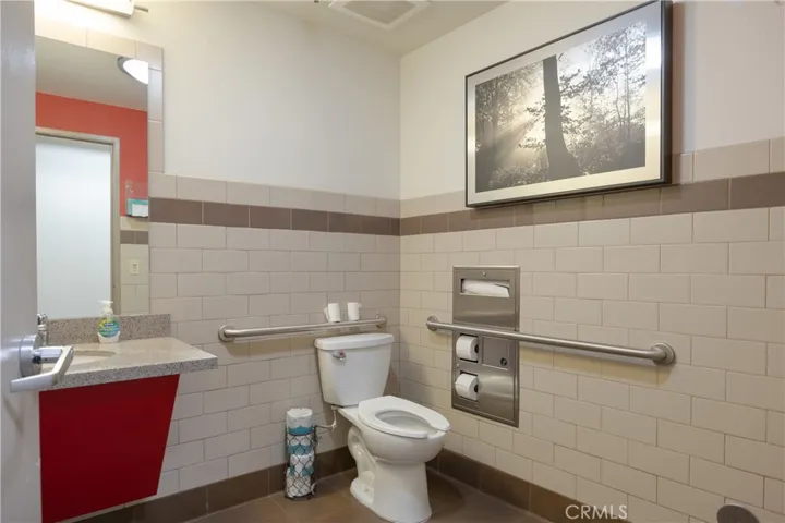 Typical lower level restroom