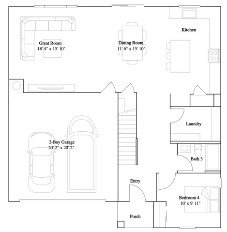Residence 3 - level 1 floorplan