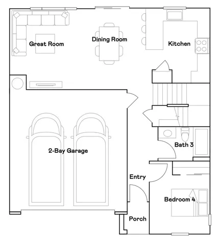 Residence 2 - level 1 floorplan