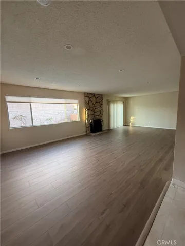 Dining area and fireplace