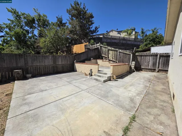 Spacious entertaining area in the backyard.