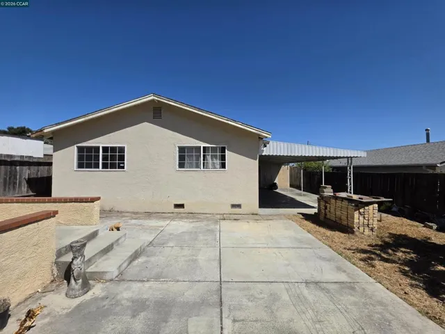 View of the back of the house in the morning.