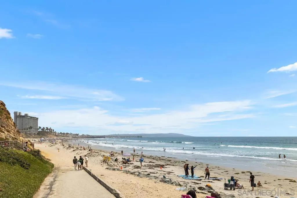Across the street, you will find the Tourmaline Surf Park beach access to enjoy this wonderful view to the south!!!