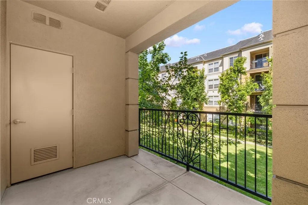  Private balcony with convenient storage close.
