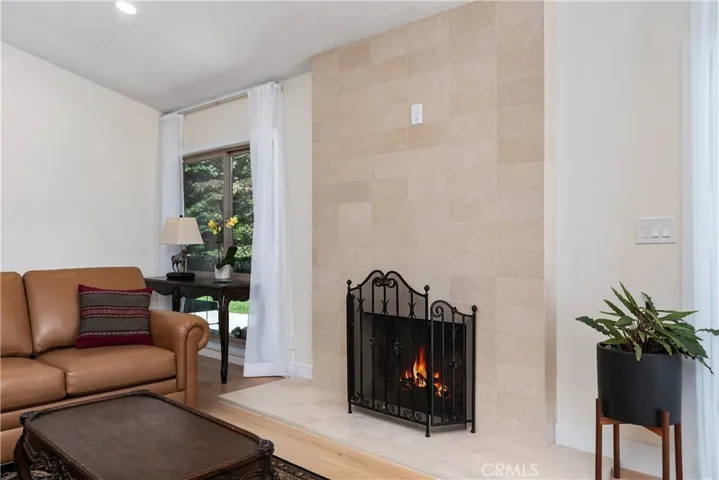 Fire in fireplace added digitally