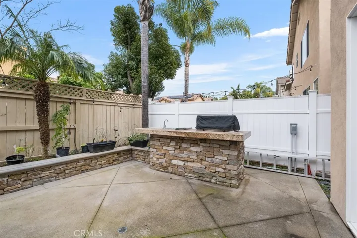 Look at the impressive stonework in the backyard