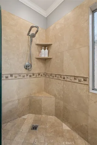 Here is a closer look at the tiled primary shower space