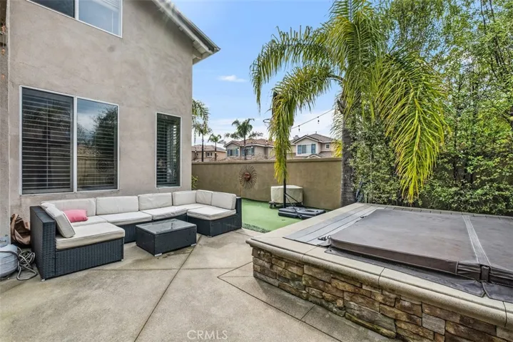Here is a view of the side yard complete with putting green