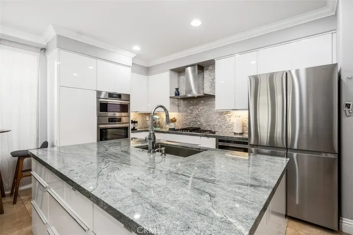 Here is a close up of the center island with granite countertops