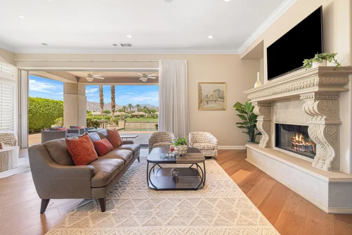living room with fireplace