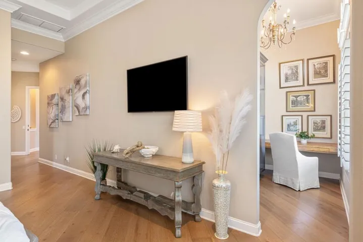office space in primary bedroom