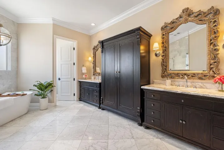 primary bathroom separate vanities