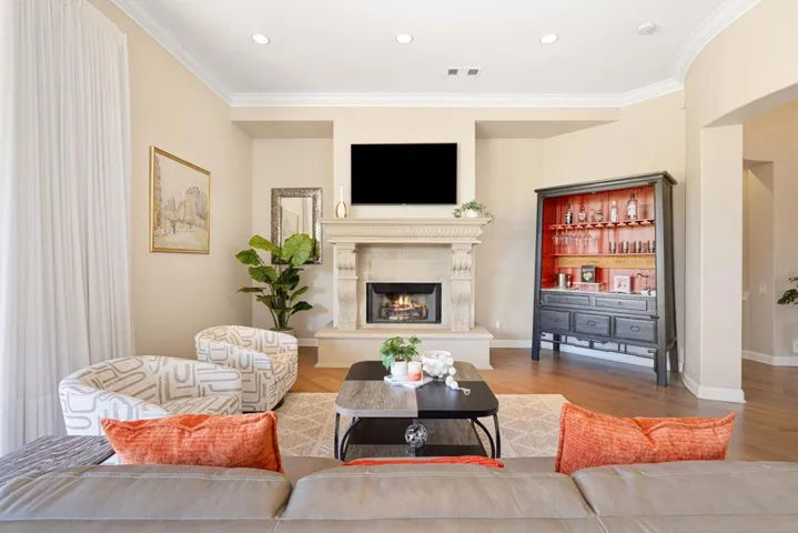 living room with bar