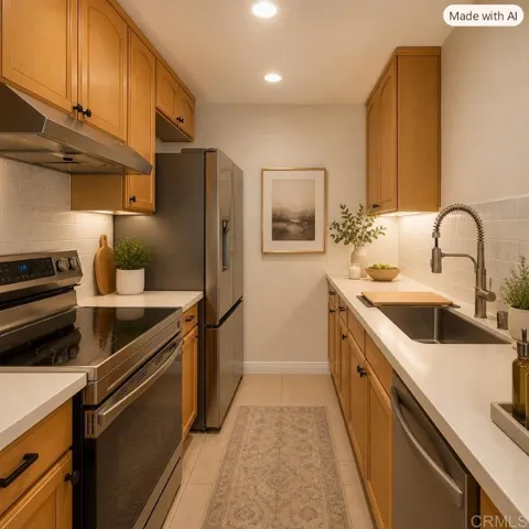 Decorative items shown are digitally added for visualization purposes only.