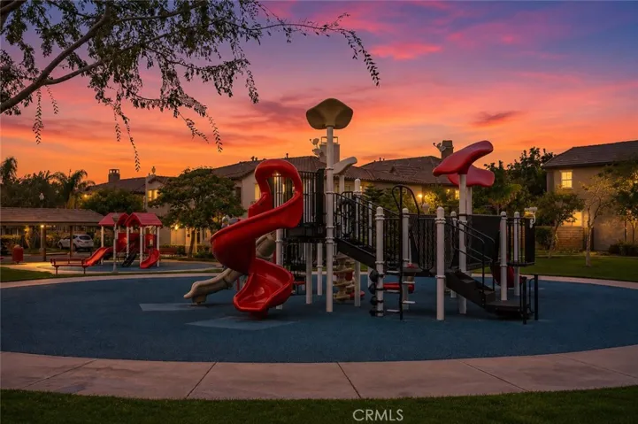 Community Play area, twilight Virtual photo/AI