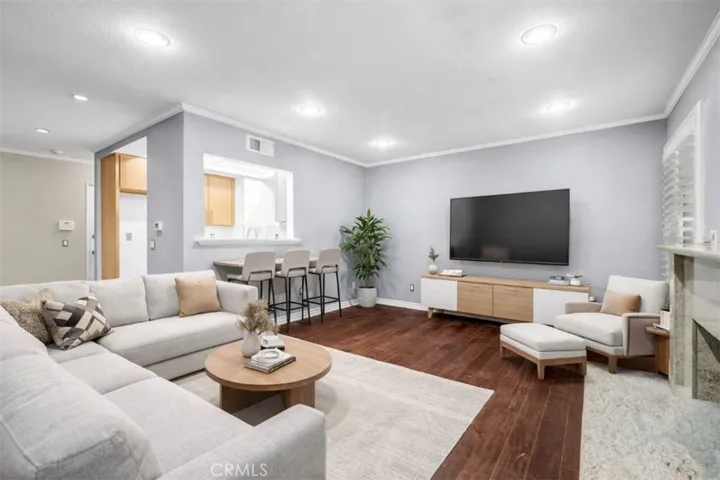Virtually staged living room