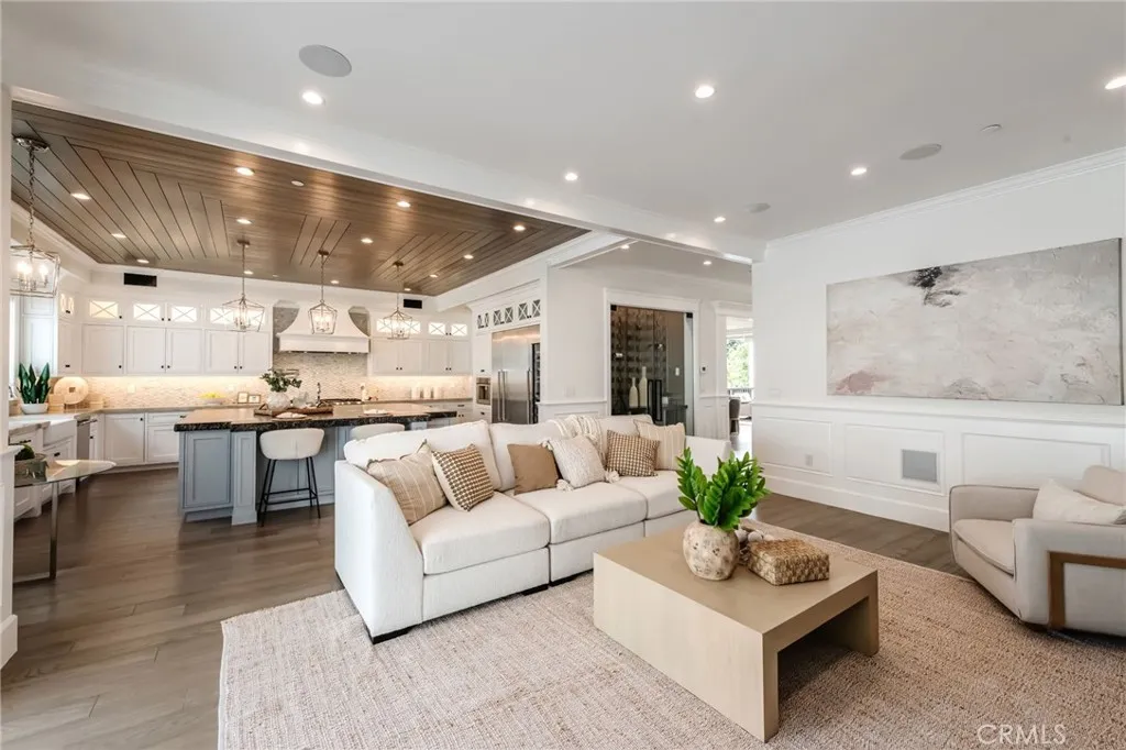 Living room is adjacent to the kitchen