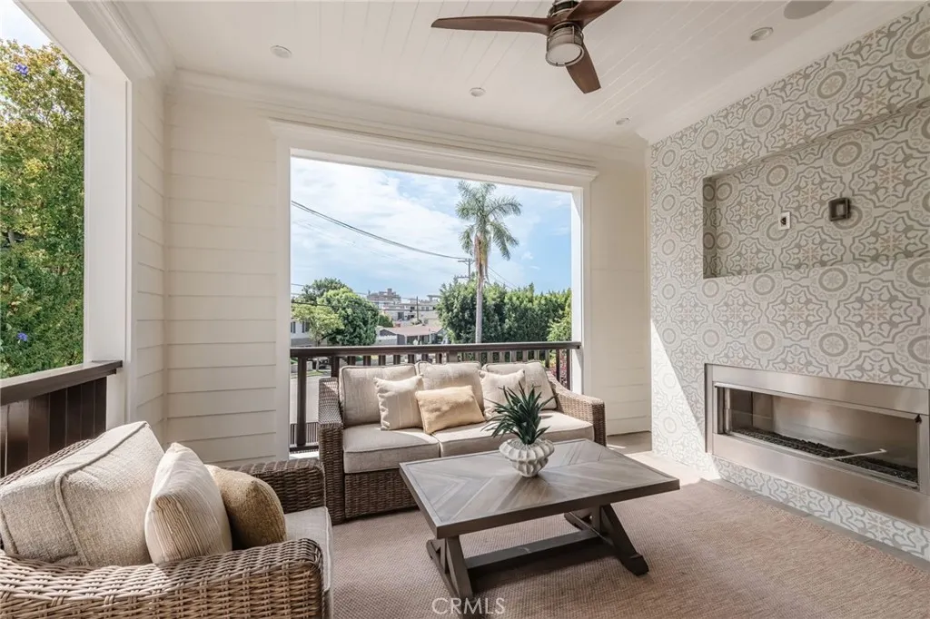 Outdoor patio is light and airy
